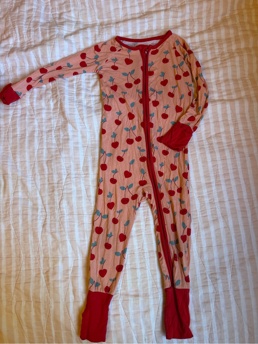 Little sleepies cherry print footie